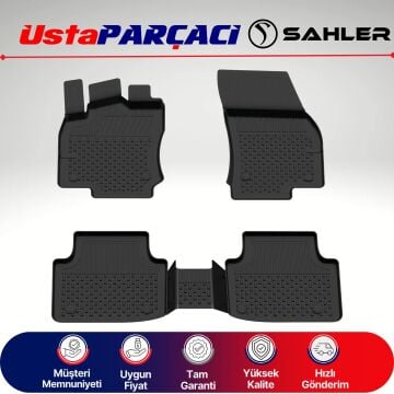 Sahler Audi Q3 2018-2024 Uyumlu Araca Özel 4.5D Havuzlu Oto Paspas (5 Parça) Siyah