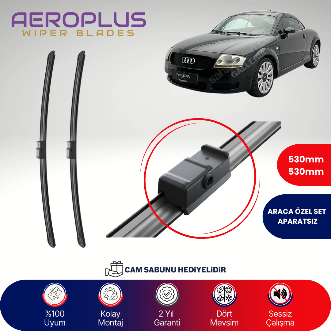 Aeroplus Audi TT 2003-2006 Muz Silecek Takımı