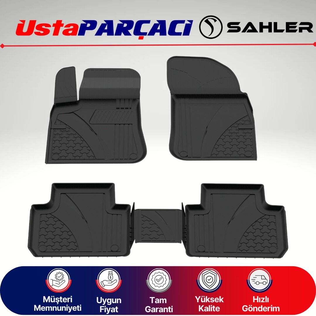Sahler Audi Q7 2015+ Uyumlu Araca Özel 4.5D Havuzlu Oto Paspas (5 Parça) Siyah