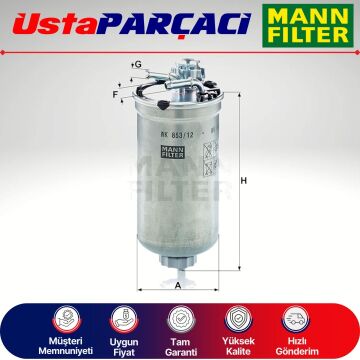 Mann-Filter Seat ibiza 1.4 Tdi Amf Yakıt Filtresi 2003-2006 Amf WK853/12Z 6Q0127400A