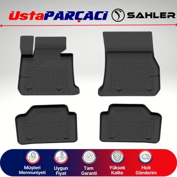 Sahler BMW 3 Serisi E90 2005-2011 Uyumlu Araca Özel 4.5D Havuzlu Oto Paspas (5 Parça) Siyah