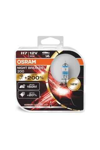 Osram Night Breaker 200 H7 Ampül 2 Adet - %200 Fazla Işık (YASAL HALOJEN)