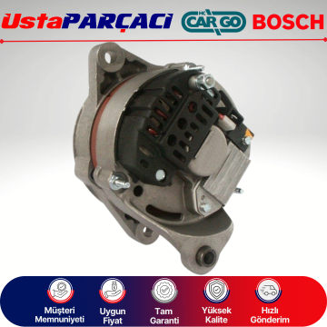 Ustaparçacı Bosch - Cargo Alternatör 14V 65A Tofaş Doğan Kartal SLX Fiat Uno Tempra Tipo Şarj Dinamosu 7715319
