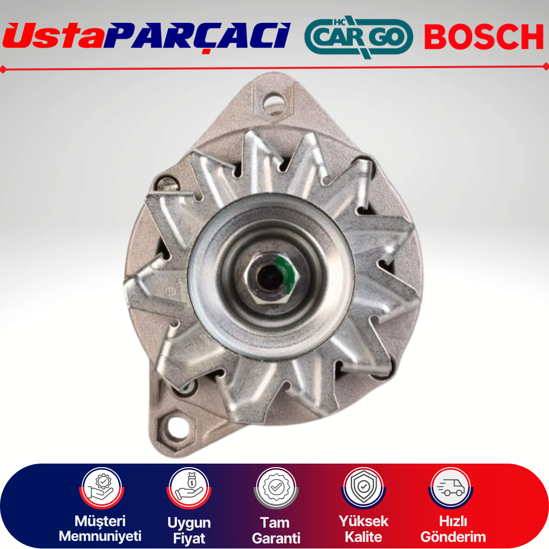 Ustaparçacı Bosch - Cargo Alternatör 14V 65A Tofaş Doğan Kartal SLX Fiat Uno Tempra Tipo Şarj Dinamosu 7715319