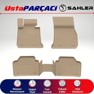 Sahler BMW 1 Serisi F20-F21 2011-2018 Uyumlu Araca Özel 4.5D Havuzlu Oto Paspas (5 Parça) Bej