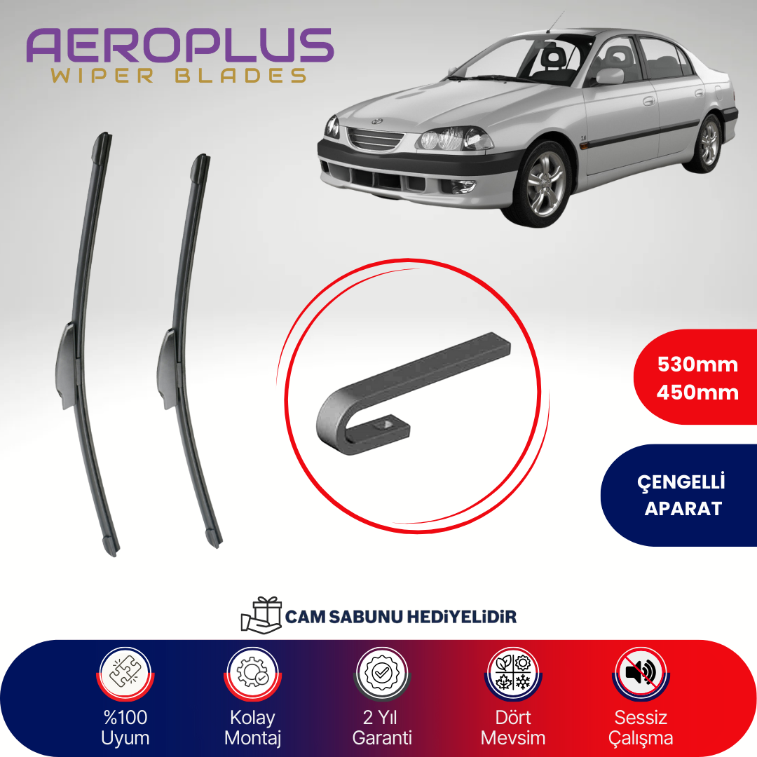 Aeroplus Toyota Avensis 1997-2002 Muz Silecek Takımı