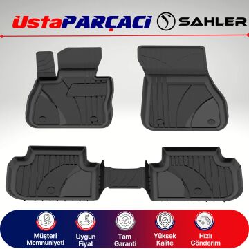 Sahler BMW 1 Serisi F40 2019-2024 Uyumlu Araca Özel 4.5D Havuzlu Oto Paspas (5 Parça) Siyah