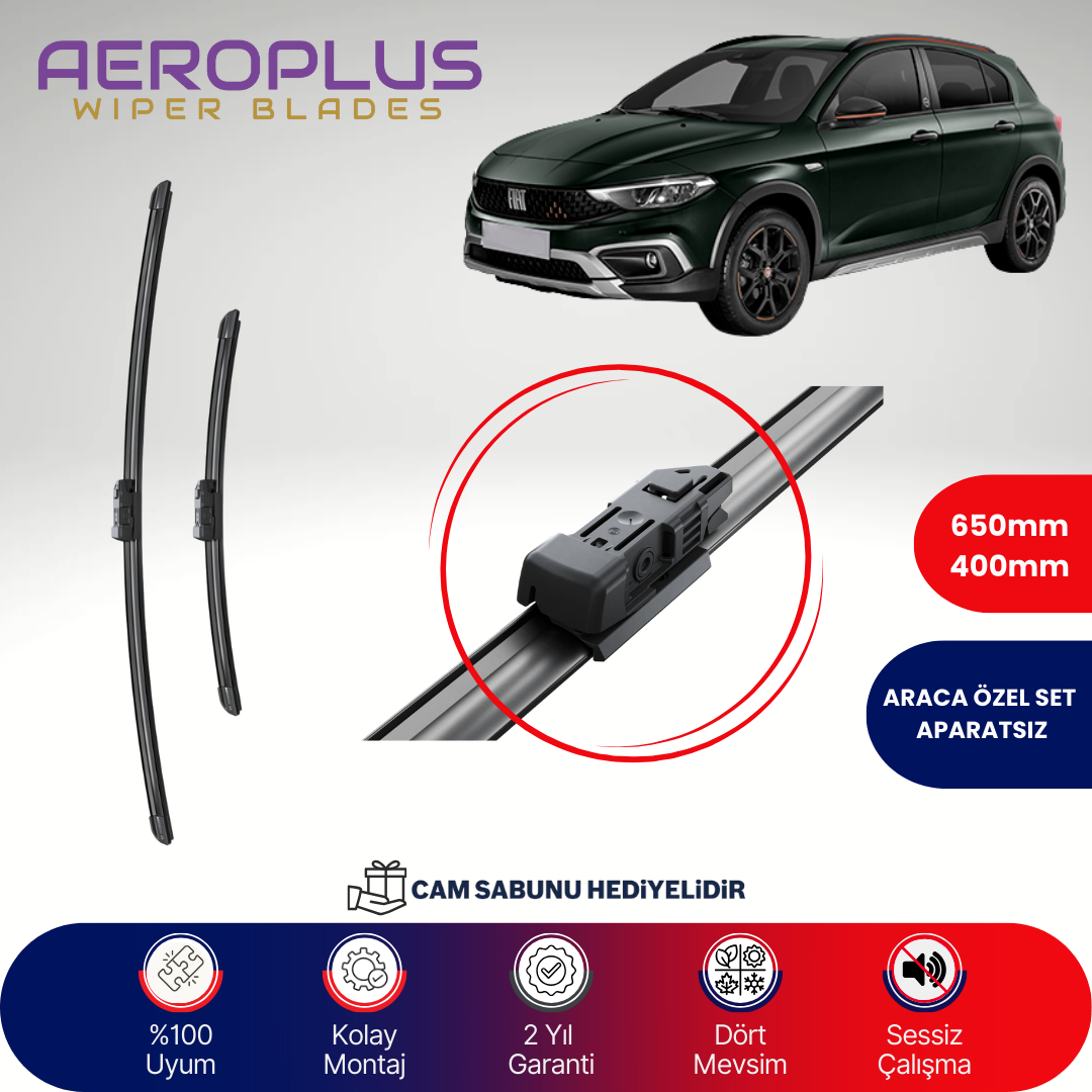 Aeroplus Fiat Egea Cross 2021-2025 Muz Silecek Takımı