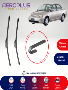 Aeroplus Honda Civic 2001-2005 Muz Silecek Takımı