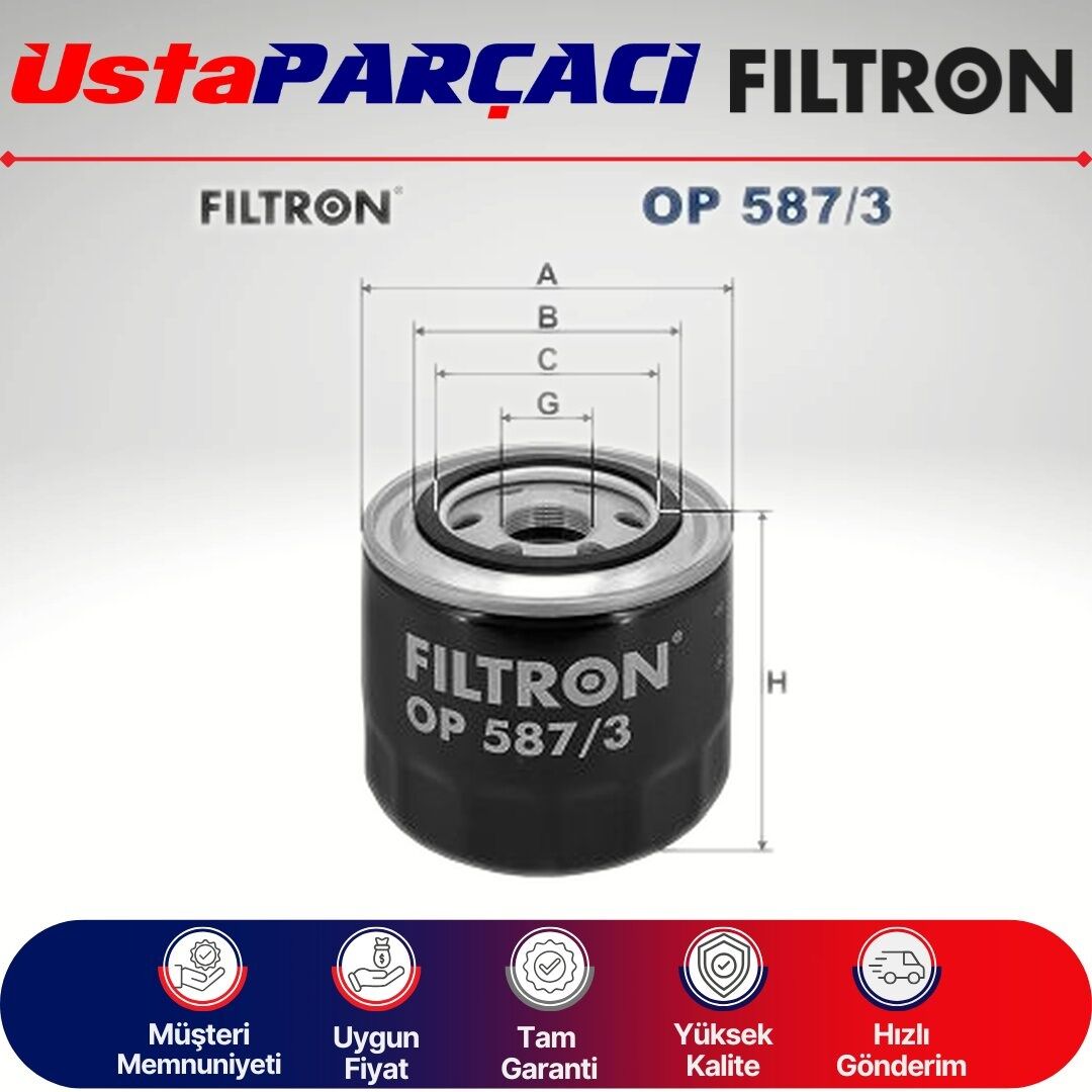 Filtron Yağ Filtresi OP587/3 MZ690411