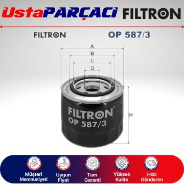 Filtron Yağ Filtresi OP587/3 MZ690411