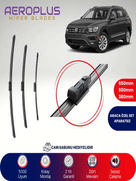 Aeroplus VW Tiguan 2016-2020 Ön Arka Muz Silecek Takımı