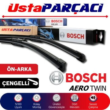 Bosch Renault Kadjar 2015-2017 Aerotwin-Rear Ön Arka Silecek Takımı AR653S H230