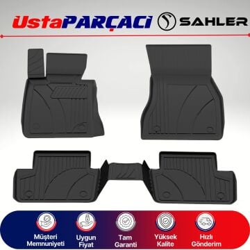 Sahler BMW 5 Serisi G30 2017-2023 Uyumlu Araca Özel 4.5D Havuzlu Oto Paspas (5 Parça) Siyah
