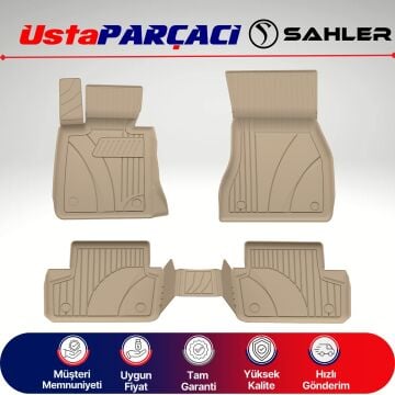 Sahler BMW 5 Serisi G30 2017-2023 Uyumlu Araca Özel 4.5D Havuzlu Oto Paspas (5 Parça) Bej