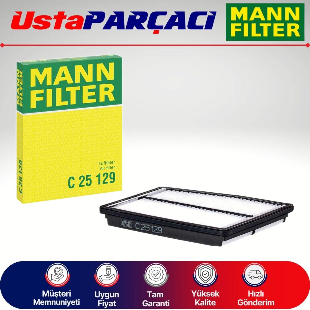 Mann-Filter Hyundai Santa Fe 1.6 T-Gdi Hava Filtresi 2021-2024 C25129 AMCFAF10002