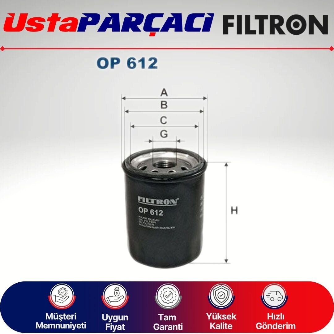 Filtron Yağ Filtresi OP612 1520853J00
