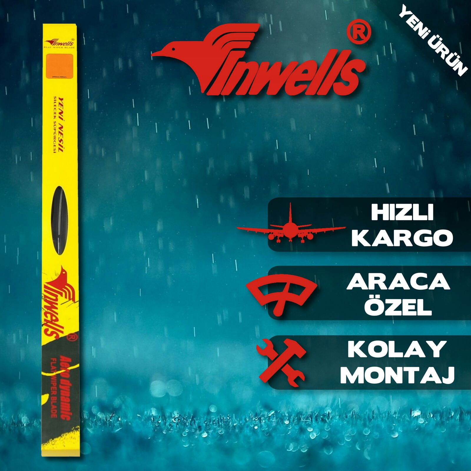 İnwells Kia Carens 2006-2012 Muz Silecek Takımı