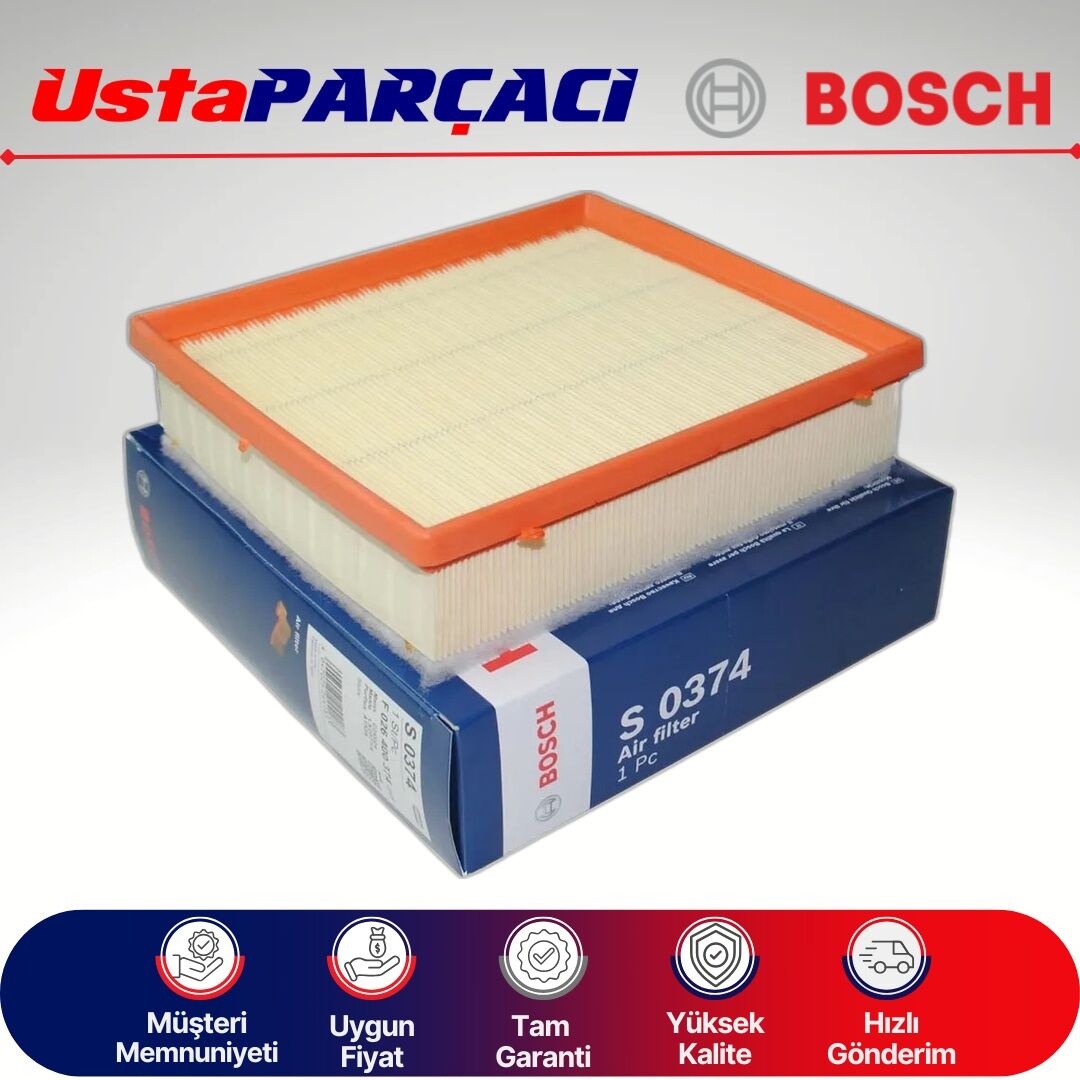 Bosch BMW 3 Serisi F30 3 20d N47 Dizel Hava Filtresi 2012-2018 F026400374 S0374 13718511668