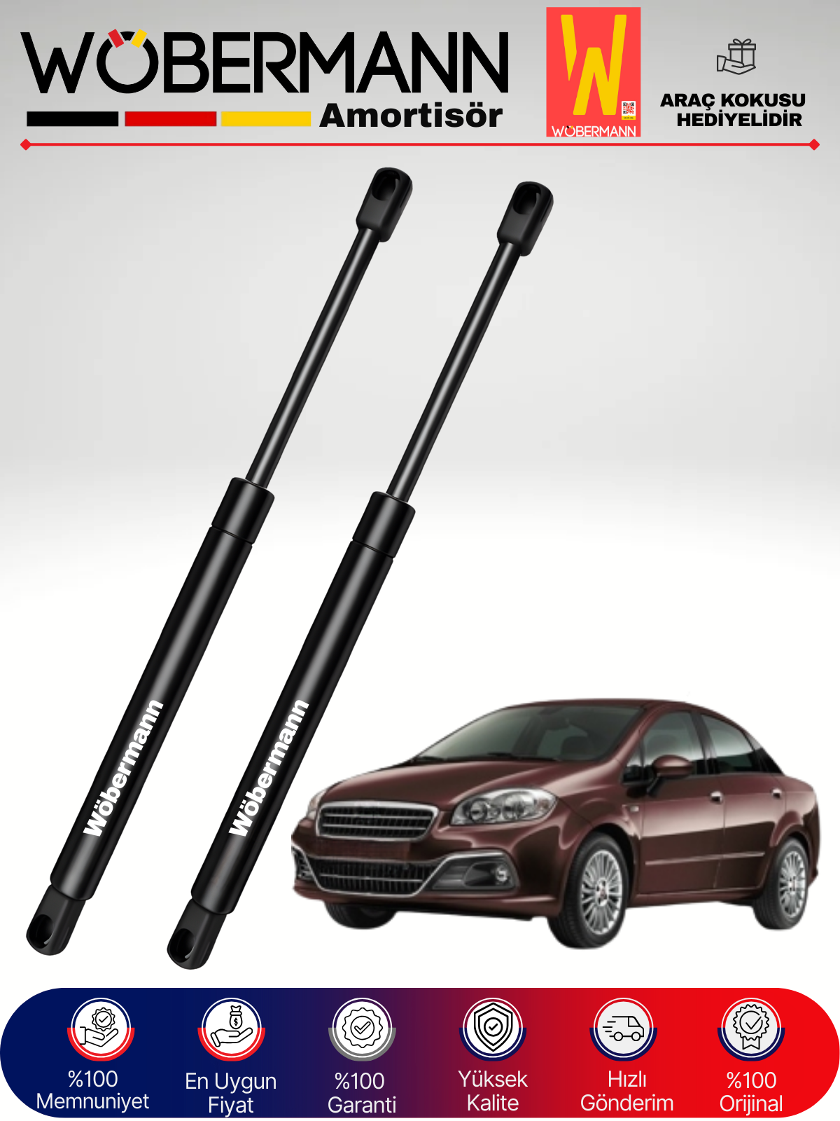 Wöbermann Fiat Linea Bagaj Amortisörü Takım Sağ-Sol 2008-2015