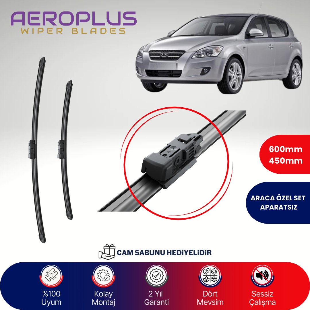 Aeroplus Kia Ceed 2006-2009 Muz Silecek Takımı