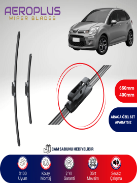 Aeroplus Citroen C3 2009-2016 Muz Silecek Takımı