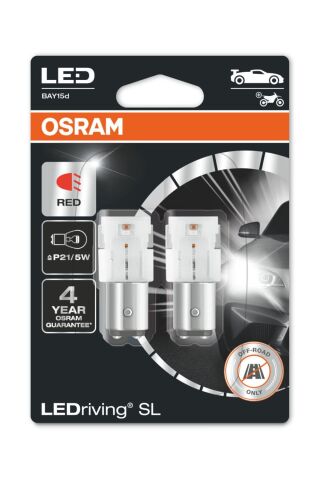 Osram Çift Duy Kırmızı 1016 Led Stop Ampulü LEDriving SL 7528DRP.02B (2'li Paket)