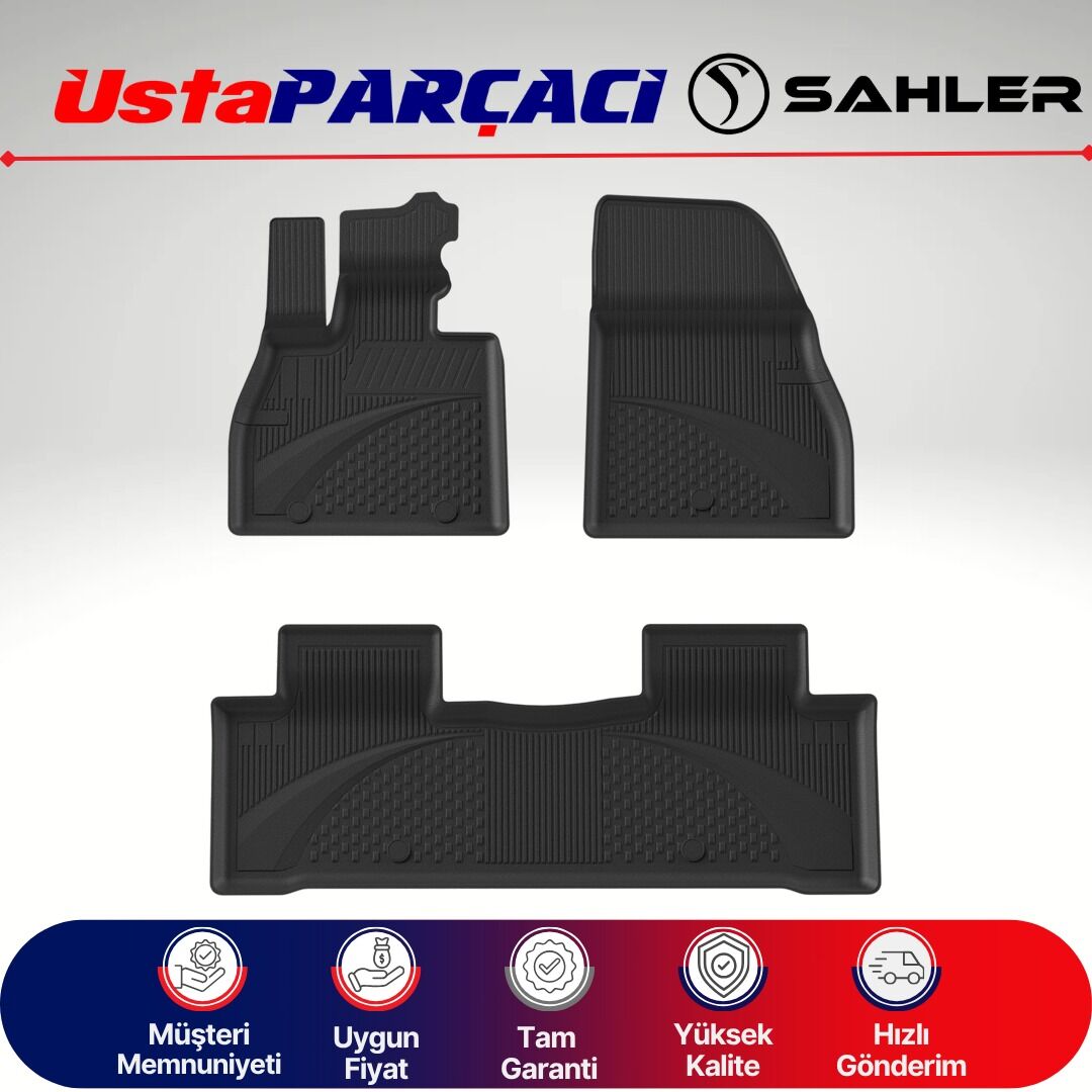 Sahler Byd Sealion 7 2025 ve+ Uyumlu Araca Özel 4.5D Havuzlu Oto Paspas (5 Parça) Siyah