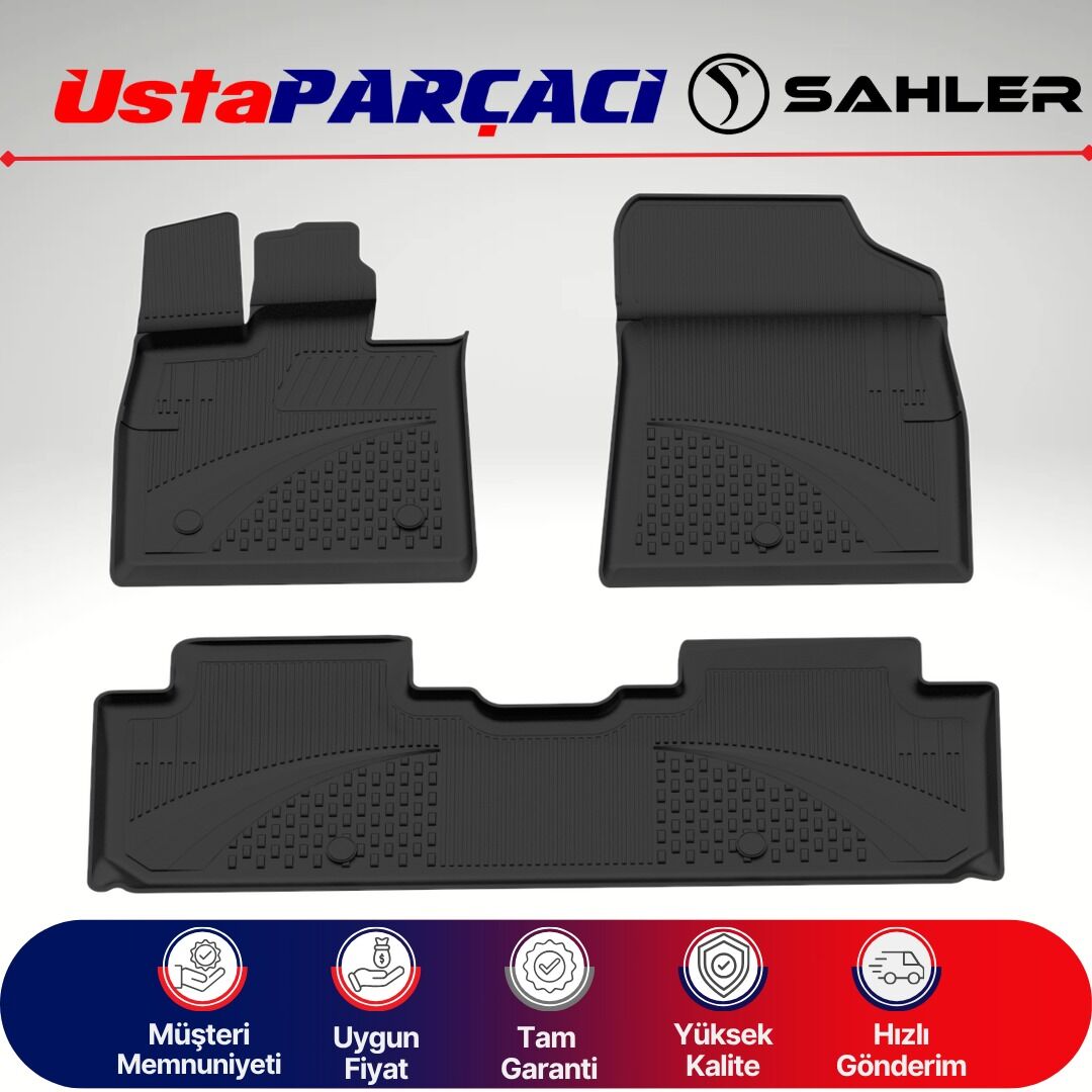 Sahler Byd Seal U Dm-i 2024+ Uyumlu Araca Özel 4.5D Havuzlu Oto Paspas Siyah