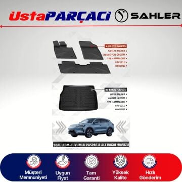 Sahler Byd Seal U Dm-i 2024+ Uyumlu Araca Özel 4.5D Havuzlu Oto Paspas + 3D Alt Bagaj Havuzu (3 Parça)
