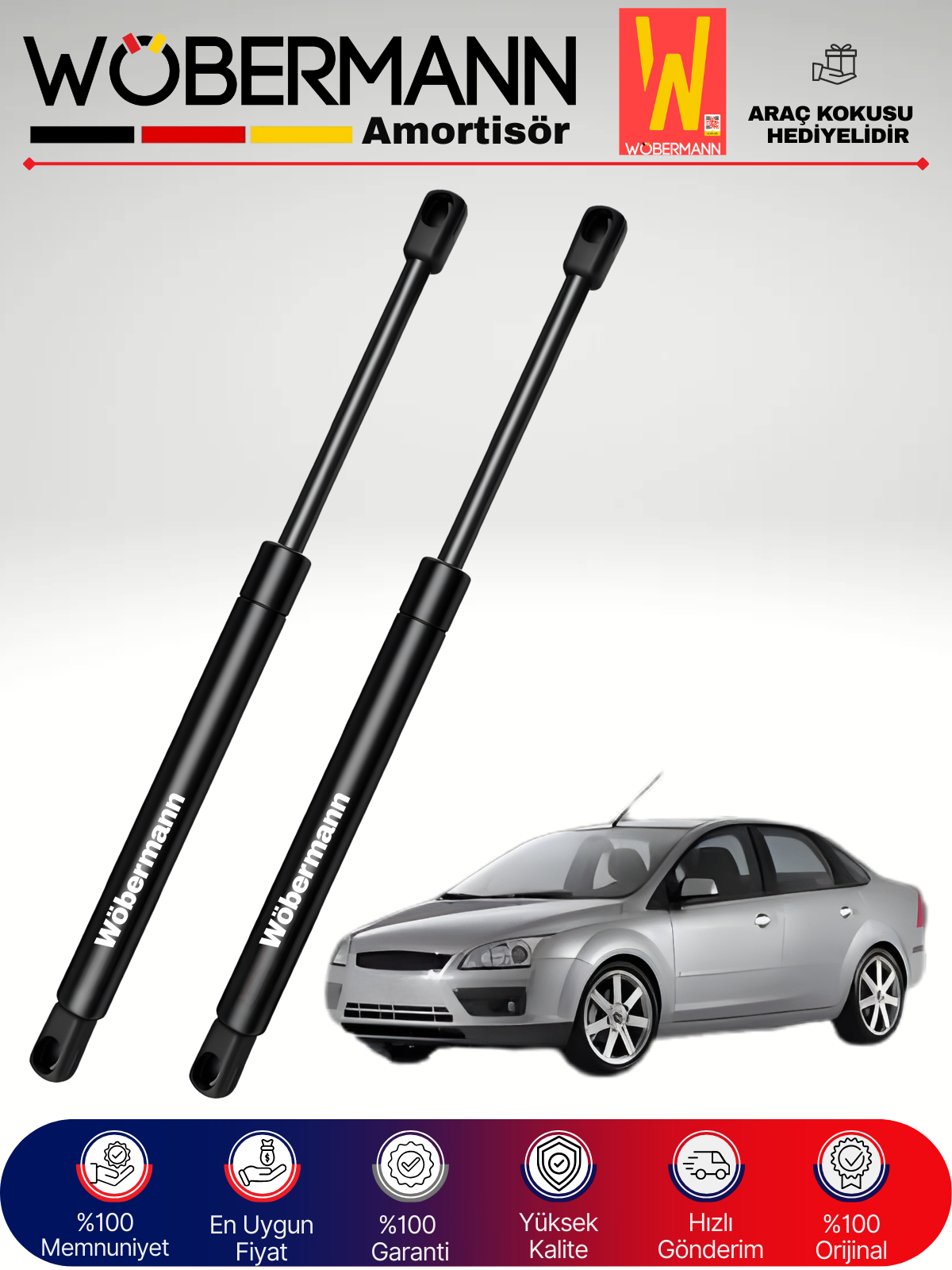 Wöbermann Ford Focus II Sedan Bagaj Amortisörü Takım Sağ-Sol 2005-2011