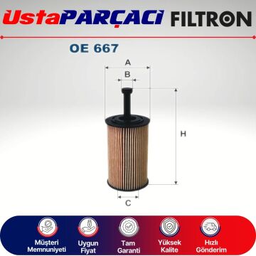 Filtron Citroen C3 1.4 Benzinli Yağ Filtresi 2003-2009 OE667 1109.R6