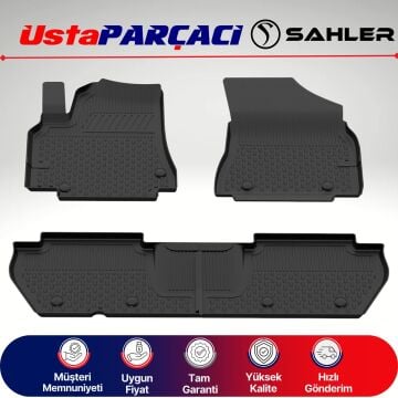 Sahler Citroen Berlingo 2008-2019 Uyumlu Araca Özel 4.5D Havuzlu Oto Paspas (4 Parça) Siyah