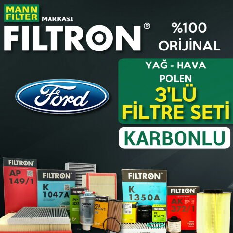 Filtron Ford B-Max 1.4 1.6 Benzin Filtre Bakım Seti 2012-2018 3KP