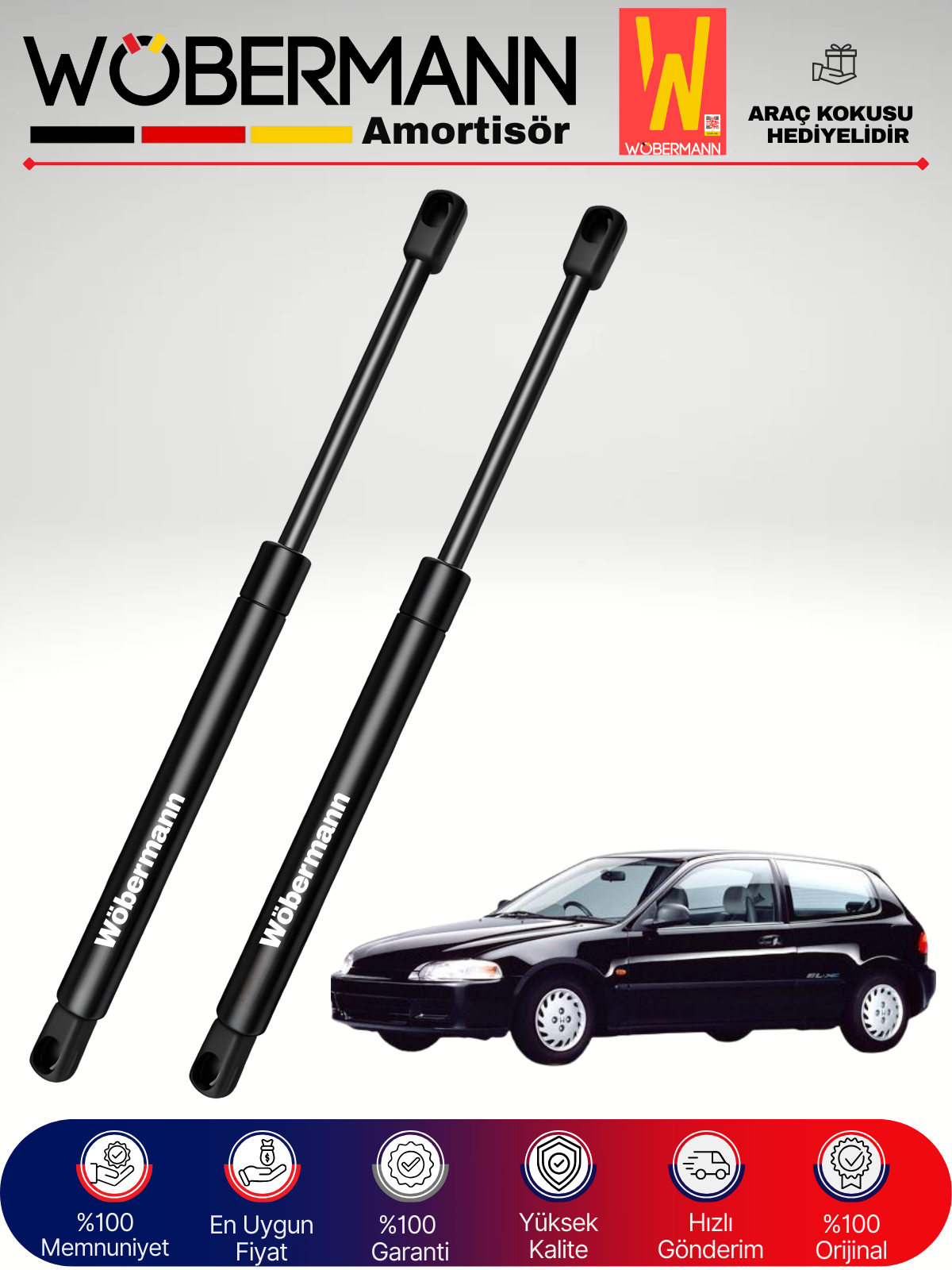 Wöbermann Honda Civic 3K Bagaj Amortisörü Takım Sağ-Sol 1991-1995