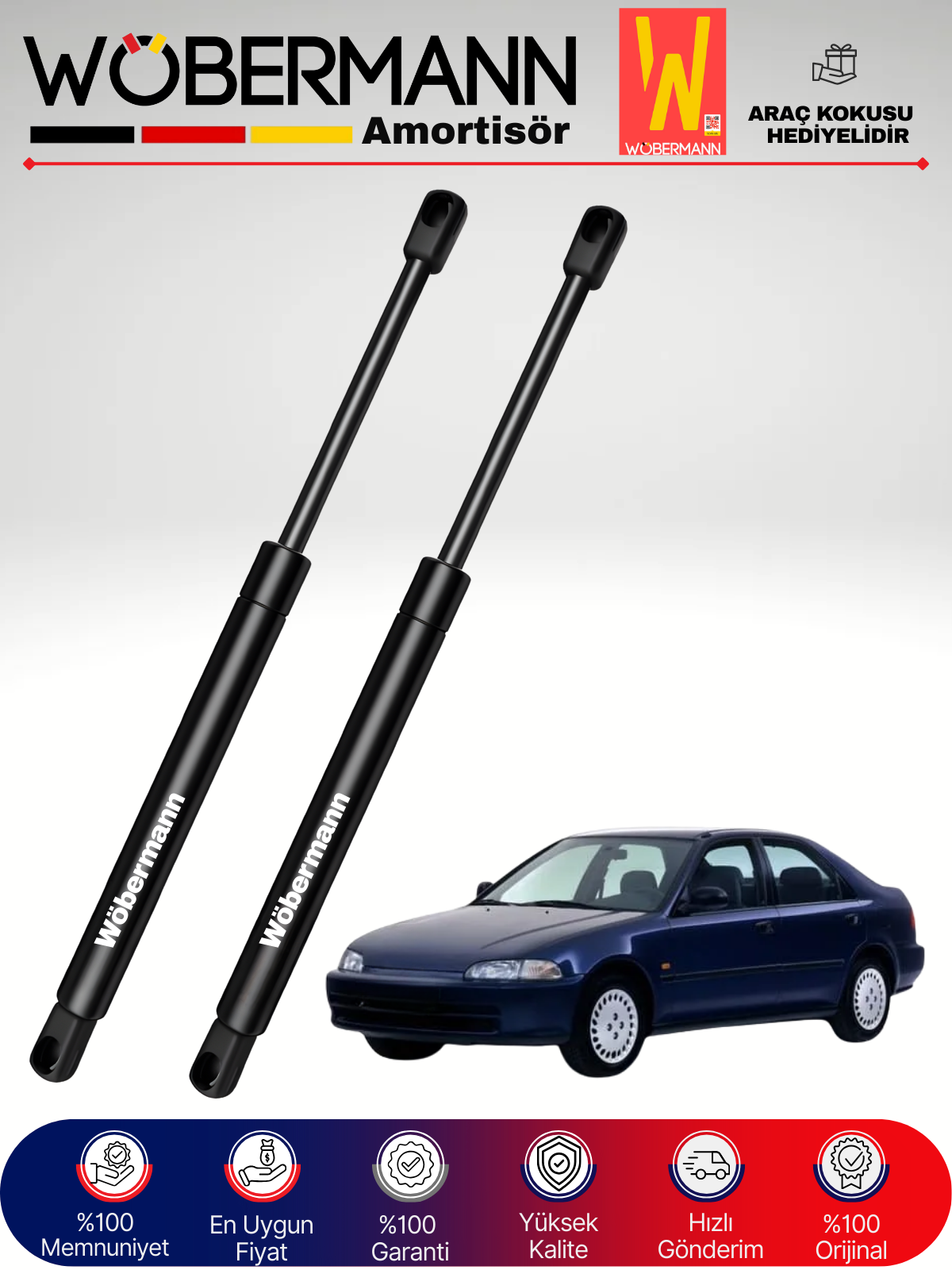 Wöbermann Honda Civic 5K Bagaj Amortisörü Takım Sağ-Sol 1992-1995