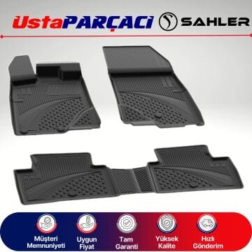 Sahler Citroen C5 Aircross 2025+ Full Elektrikli / HybridUyumlu Araca Özel 4.5D Havuzlu Oto Paspas (5 Parça) Siyah