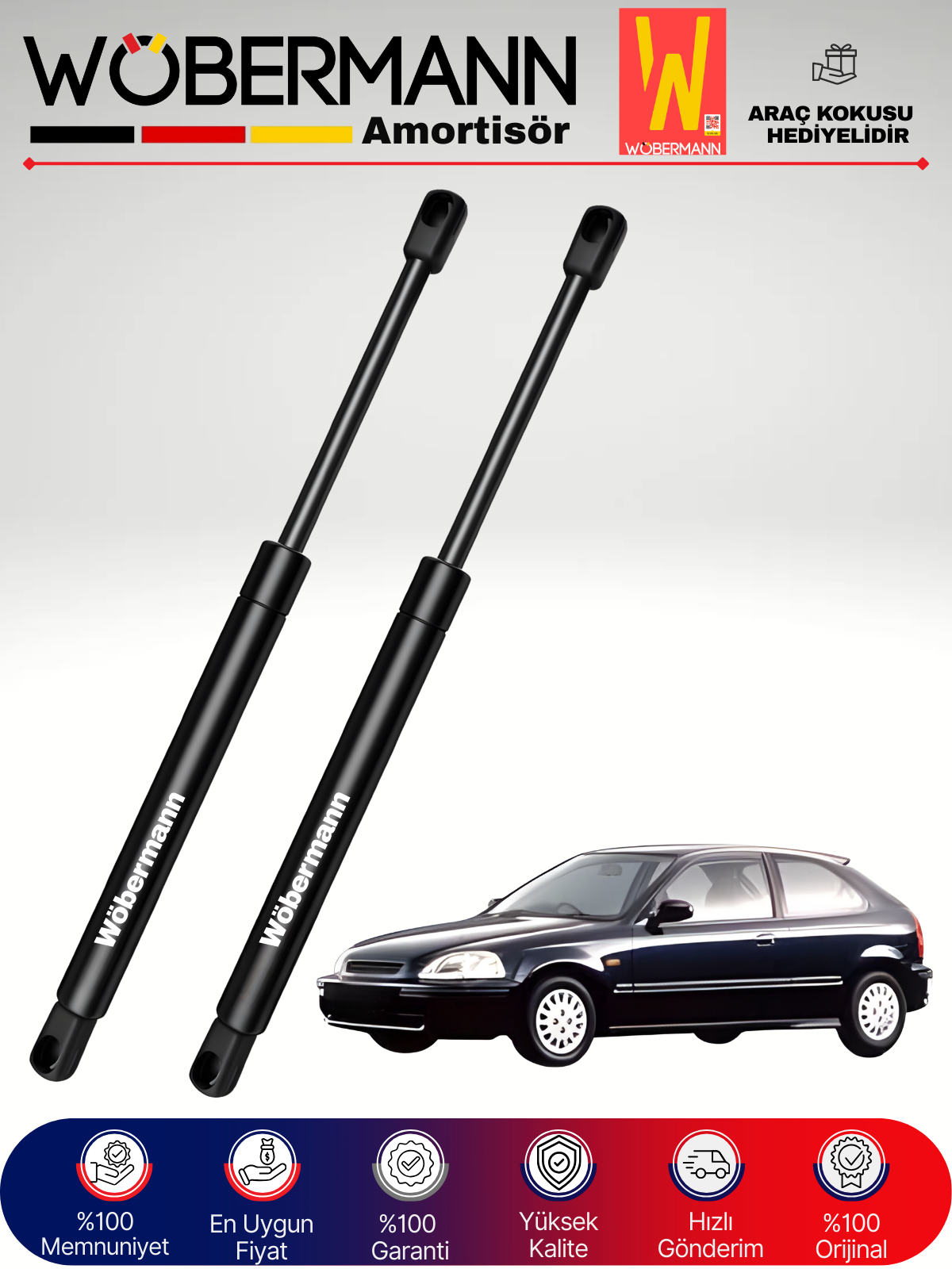 Wöbermann Honda Civic VI HB 3 Kapı Bagaj Amortisörü Takım Sağ-Sol 1995-2001