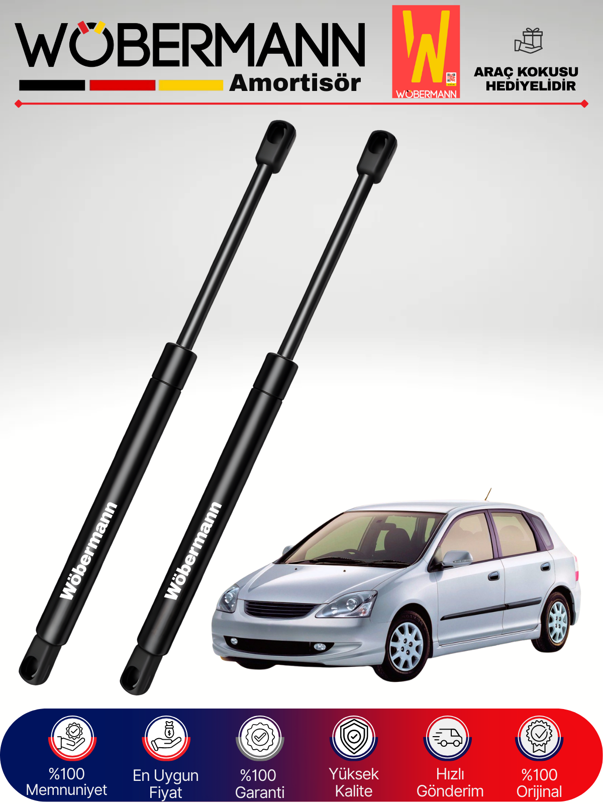 Wöbermann Honda Civic VII HB Bagaj Amortisörü Takım Sağ-Sol 2001-2005