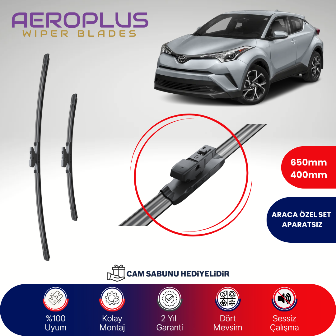 Aeroplus Toyota C-HR 2016-2023 Muz Silecek Takımı