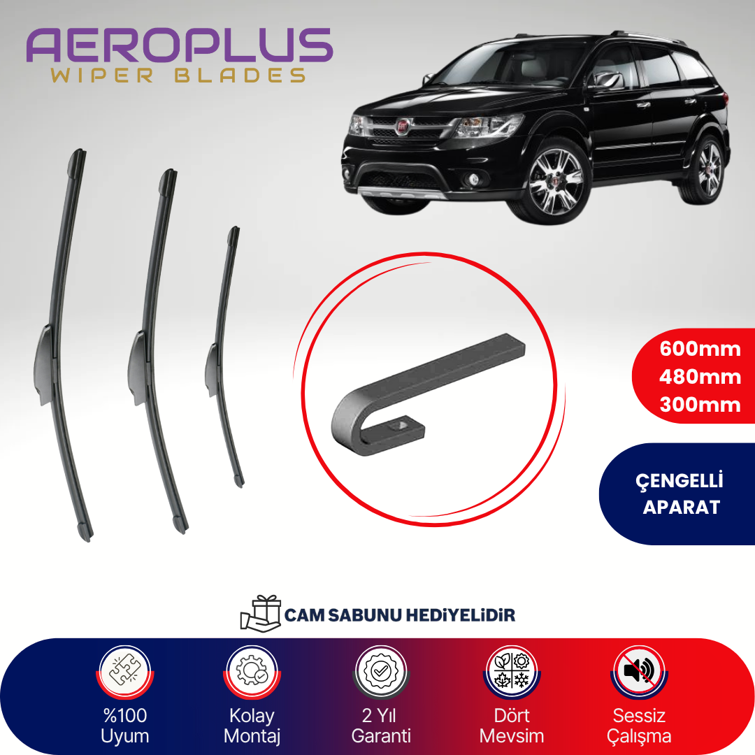 Aeroplus Fiat Freemont 2011-2015 Ön Arka Muz Silecek Takımı