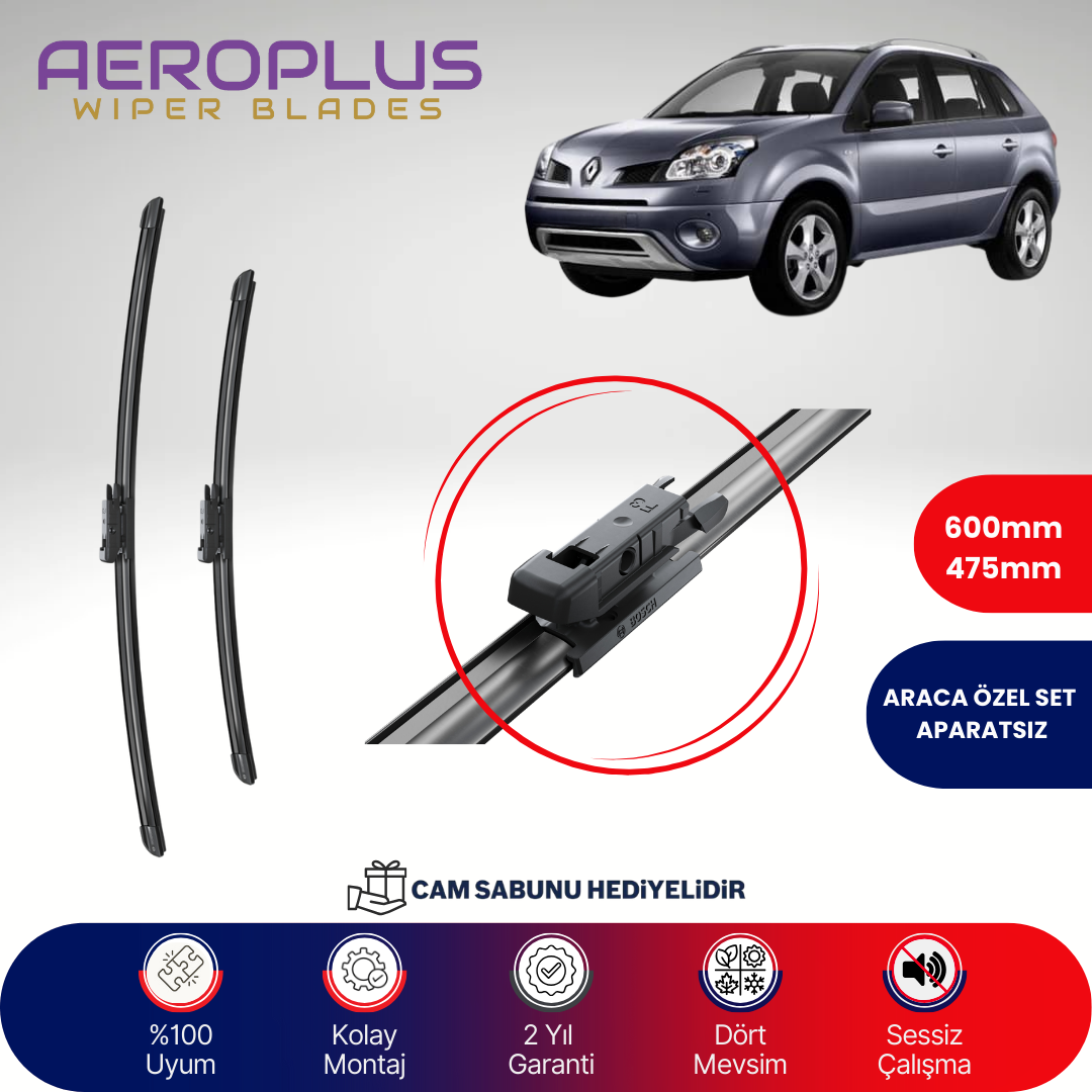 Aeroplus Renault Koleos 2008-2017 Muz Silecek Takımı