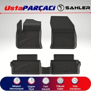 Sahler Citroen e-C3 Hb 2024 ve+ Uyumlu Araca Özel 4.5D Havuzlu Oto Paspas (5 Parça) Siyah