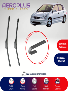 Aeroplus Honda Civic HB 2001-2005 Muz Silecek Takımı