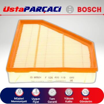 Bosch BMW X1 E84 20d 184HP Dizel Hava Filtresi 2012-2015 F026400119 S0119 13717797465