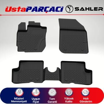 Sahler Dacia Duster 4X2 2014-2017 / 4X4 2010-2017 Uyumlu Araca Özel 4.5D Havuzlu Oto Paspas (5 Parça) Siyah
