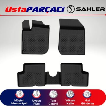 Sahler Dacia Duster 4X2 2010-2013 Uyumlu Araca Özel 4.5D Havuzlu Oto Paspas (5 Parça) Siyah
