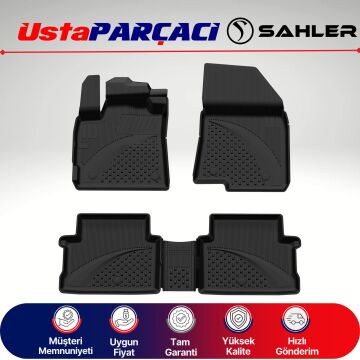 Sahler Dacia Jogger 4X2 2021+ Uyumlu Araca Özel 4.5D Havuzlu Oto Paspas (5 Parça) Siyah