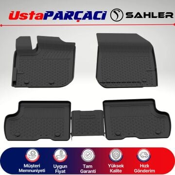 Sahler Dacia Logan ii Sedan / Mcw 2013-2020 Uyumlu Araca Özel 4.5D Havuzlu Oto Paspas (2 Parça) Siyah