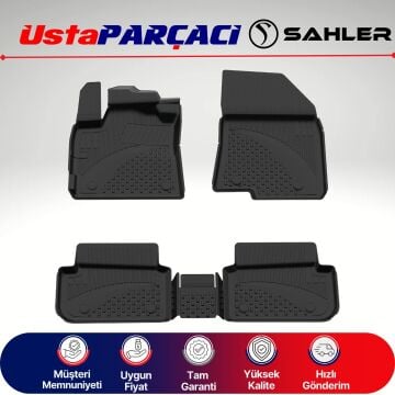 Sahler Dacia Sandero 3 2020+ Uyumlu Araca Özel 4.5D Havuzlu Oto Paspas (5 Parça) Siyah